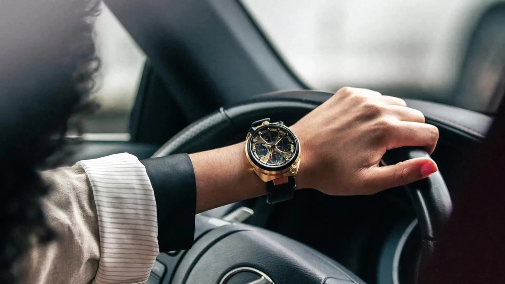 Promaster Tsuno Chrono Racer Gold-Tone Dial Leather Strap AV0072